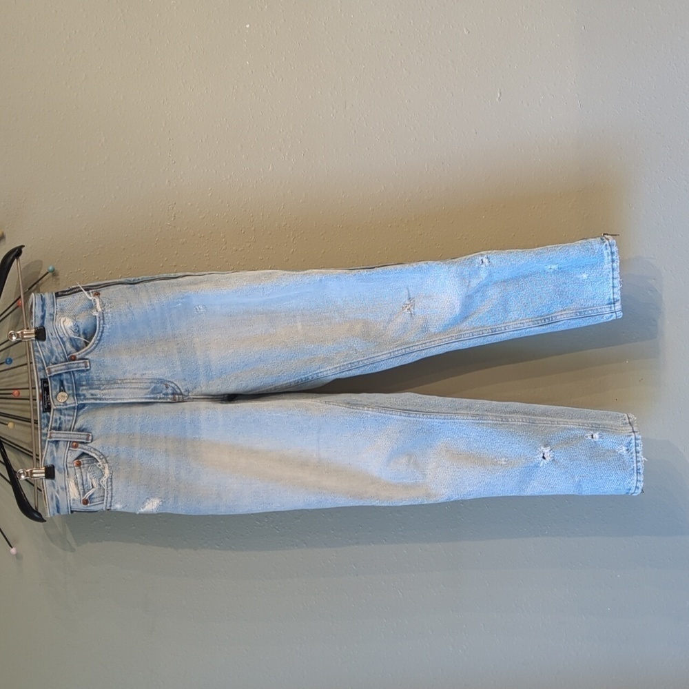 Abercrombie & Fitch Annie High Rise Girlfriend Jeans Zipper Size 25/0 Reg Grunge